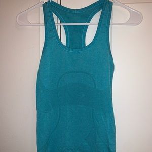 Lulu lemon teal swiftly tech racer back size 2